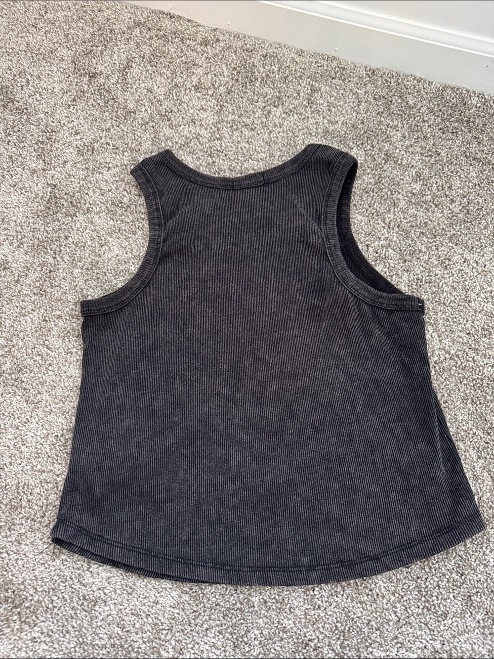 Almost Famous Washed Black Ribbed Star Tank - Picture 2 of 2